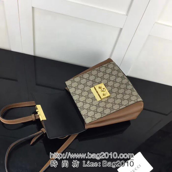 GUCCI古馳原單 新款高仿GUCCI新款專櫃品質原單貨實物實拍498194杏克棕雙肩背包 HY1234